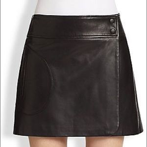 THEORY Leather Skirt
